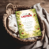 Sweet Ladybug Spring Baby Shower Kaart