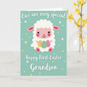 Sweet Lamb Easter Grandson Card Kaart (Gele Bloem)