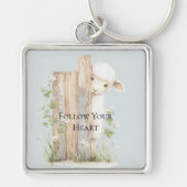 Sweet Lamb Flowers Gate Sleutelhanger (Voorkant)