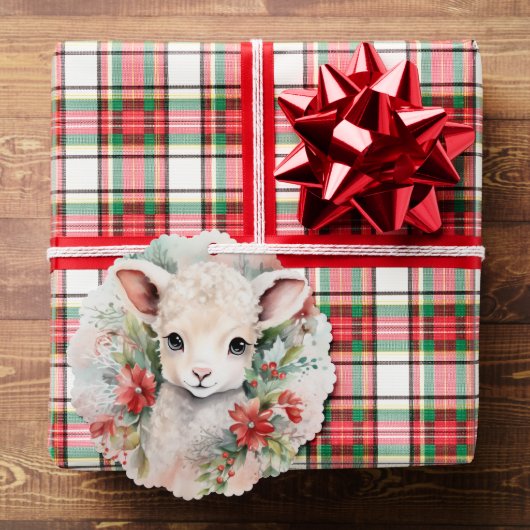 Sweet Lamb Gift Label Kerstboom Ornament Kaart (Insitu (Geschenk))