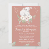 Sweet Lamb Greenery Baby shower Invitation Kaart (Voorkant)