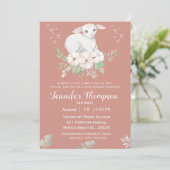 Sweet Lamb Greenery Baby shower Invitation Kaart (Staand voorkant)