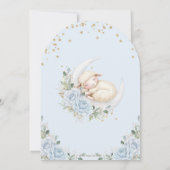 Sweet Lamb Moon Blue Floral Boy Baby shower Arch Kaart (Achterkant)