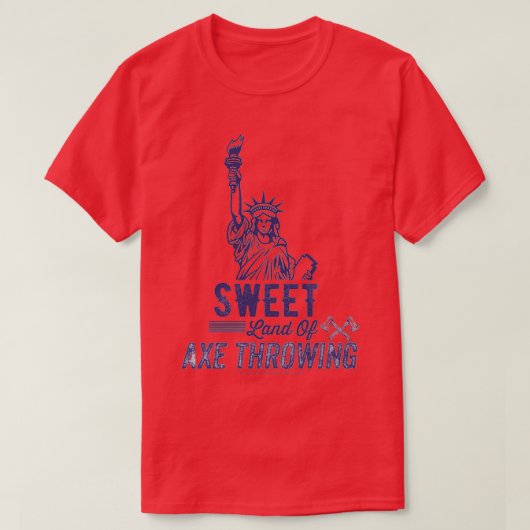 Sweet land of axe throwing patriotic axe thrower 1 t-shirt (Design voorkant)
