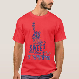 Sweet land of axe throwing patriotic axe thrower 1 t-shirt