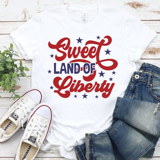 Sweet Land of Liberty 4 juli Patriottisch T-shirt