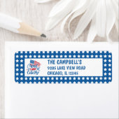 Sweet Land of Liberty Blue Stars Patriottisch Etiket (Insitu)