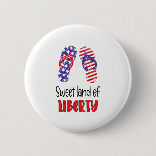 Sweet Land of Liberty, Verenigde Staten Vlag Teens Ronde Button 5,7 Cm