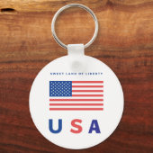 "Sweet Land of Liberty" Vlag van de VS Sleutelhanger (Voorkant)