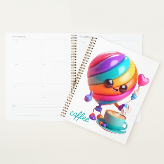 Sweet Latte Buddy Spiral Notebook Planner (Display)