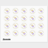 Sweet Lavender Elephant Birthday Party Ronde Sticker (Vel)