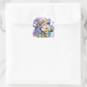 Sweet Lavender Gnome Vierkante Sticker (Tas)