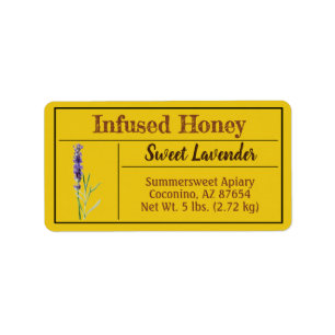 Sweet Lavender Infused Honey Product Etiket
