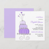 Sweet Lavender Wedding Cake Vrijgezellenfeest Invi Kaart (Voorkant / Achterkant)