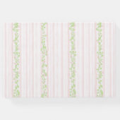 Sweet Leaf Crest w / Roze Bogen | Monogram bruilof Gastenboek (Achterkant)