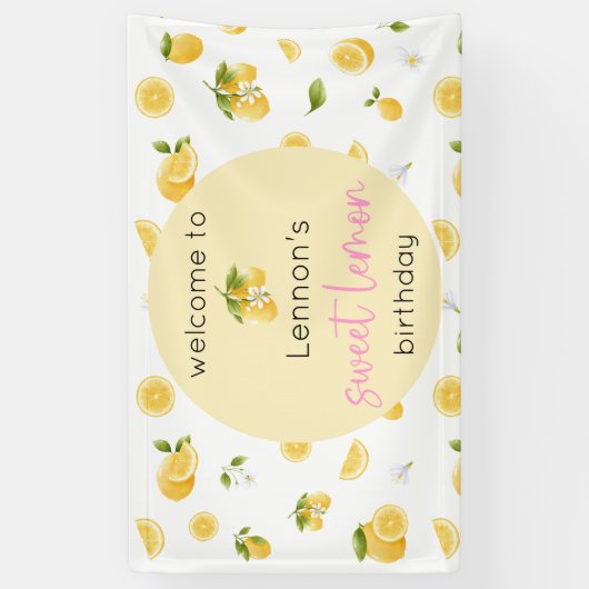 Sweet Lemon Birthday Spandoek (Verticaal)