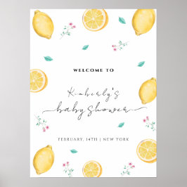 Sweet Lemon Citrus Fruit Baby shower Welkom Poster