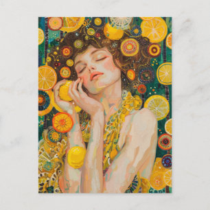 Sweet Lemon Dreams Klimt Style AI Briefkaart