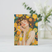 Sweet Lemon Dreams Klimt Style AI Briefkaart (Staand voorkant)