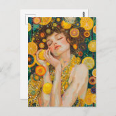 Sweet Lemon Dreams Klimt Style AI Briefkaart (Voorkant / Achterkant)