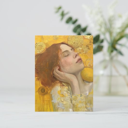Sweet Lemon Dreams Klimt Style Briefkaart (Staand voorkant)