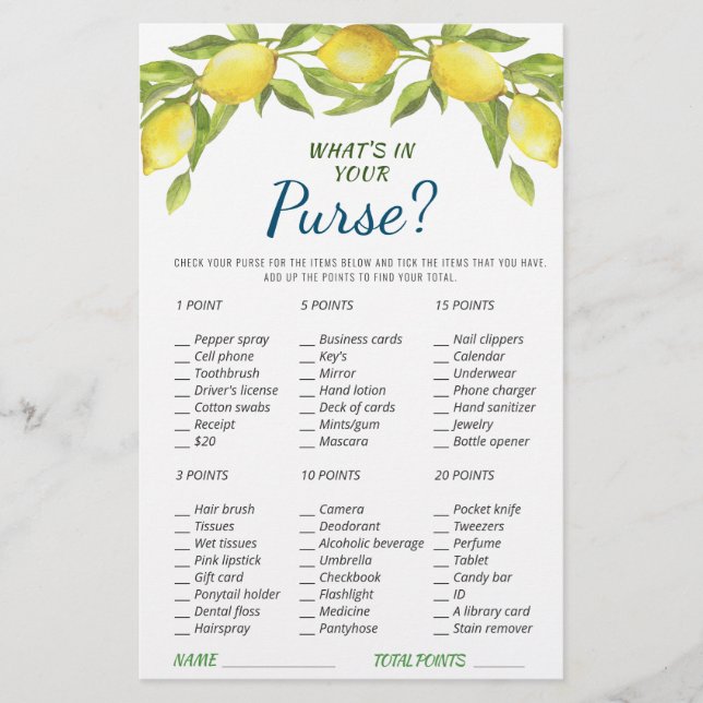 Sweet Lemon en Greenery Chic Vrijgezellenfeest Gam (Voorkant)