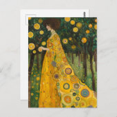 Sweet Lemon Trees Vrouw in Klimt Style Briefkaart (Voorkant / Achterkant)