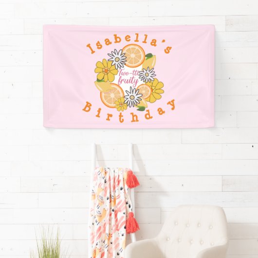 Sweet Lemon Two-tti Fruity Birthday Banner (Insitu)
