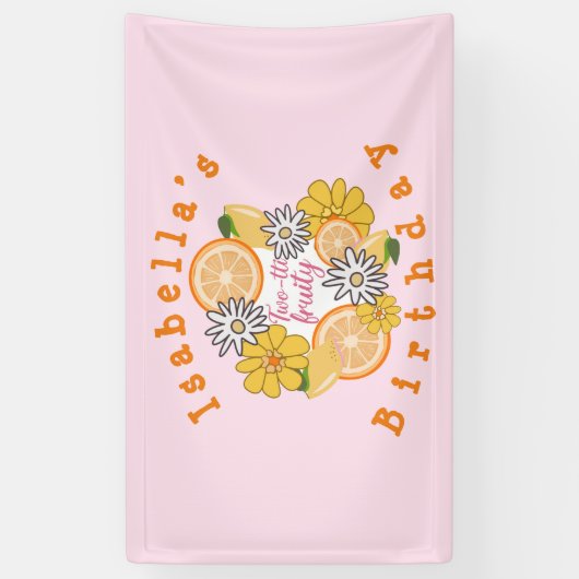 Sweet Lemon Two-tti Fruity Birthday Banner (Verticaal)