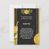 Sweet Lemonade Chalkboard Stand Baby shower Bedankkaart (Voorkant)