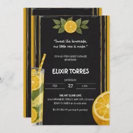 Sweet Lemonade Chalkboard Stand Baby shower Kaart