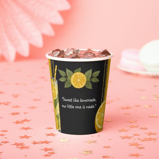 Sweet Lemonade Chalkboard Stand Baby shower Papieren Bekers (Insitu)