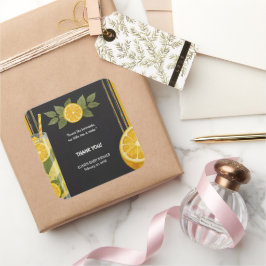 Sweet Lemonade Chalkboard Stand Baby shower Vierkante Sticker