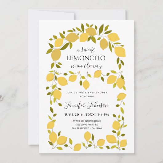 Sweet Lemoncito Boho Citrus Baby shower Kaart (Voorkant)