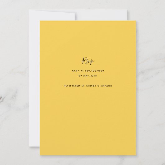 Sweet Lemoncito Boho Citrus Baby shower Kaart (Achterkant)