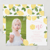 Sweet Lemons 1e verjaardag Uitnodiging (Voorkant / Achterkant)