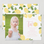 Sweet Lemons 2e verjaardag Uitnodiging (Voorkant / Achterkant)