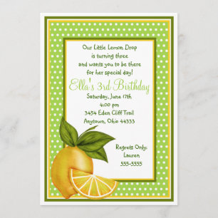 Sweet Lemons Birthday-uitnodigingen Kaart
