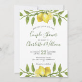 Sweet Lemons en Greenery Waterverf Couple Shower Kaart (Voorkant)