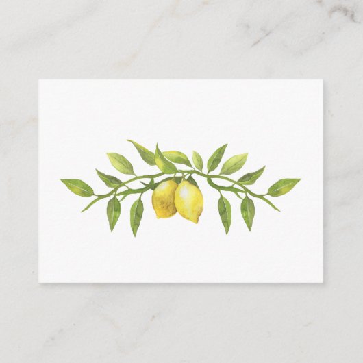 Sweet Lemons & Green Display Douche Kaart (Achterkant)
