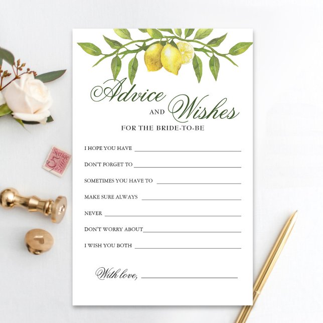 Sweet Lemons & Greenery Advice and Wishes card (Creator heeft geüpload)