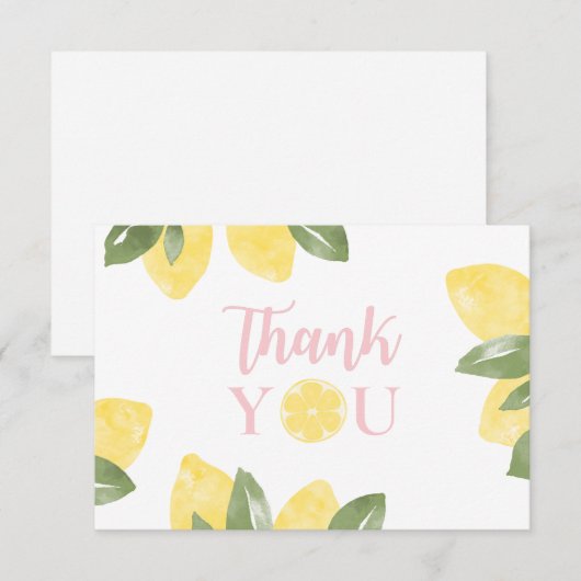 Sweet Lemons Hartelijk dank Bedankkaart (Voorkant / Achterkant)