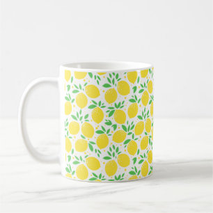Sweet Lemons Leaf Pattern Koffiemok