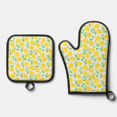 Sweet Lemons Leaf Pattern Ovenwant & Pannenlap Set (Voorkant)
