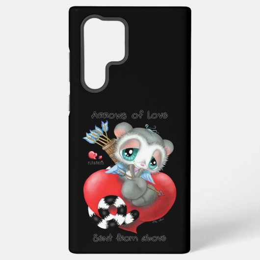 Sweet Lemur with Love Arrows – Heartfelt Design Samsung Galaxy Hoesje (Achterkant)