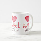 Sweet leraar met schattig roze snoep Valentijn cad Koffiemok (Voorkant rechts)