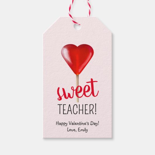Sweet leraar schattige Valentijnsdag Gift Labels Cadeaulabel (Voorkant)