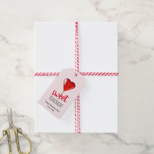 Sweet leraar schattige Valentijnsdag Gift Labels Cadeaulabel (Met Touw)