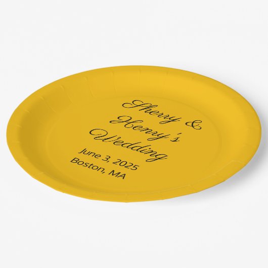 Sweet Letters Goudkleurige bruiloft Papieren Bordje (Gekanteld)