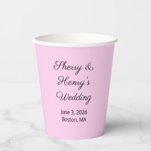Sweet Letters Roze & Zwart: Huwelijk Papieren Bekers